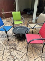 5 pcs Fire Pit and 4 Chairs