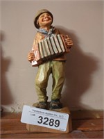 Switzerland hand carved accordion player figures-