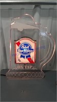 Pabst Blue Ribbon beer light, works