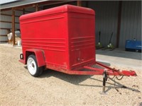 Enclosed Red Cargo Trailer Box Measures 8' x 4', i