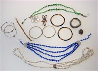 Lot Of Crystal And Glass Vintage Jewelry