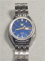 VTG BLUE SEIKO 5 Automatic 21 Jewels