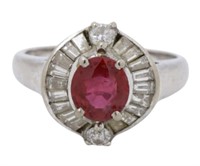 18kt Gold 2.14 ct Natural Ruby & Diamond Ring