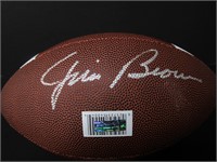 Jim Brown signed football COA