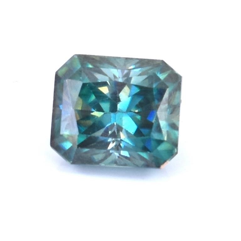 APPR $2600 3.35 Ct Radiant Moissanite Fancy Blue