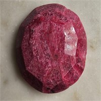 CERT 95.35 Ct Faceted Colour Enhanced Ruby, Oval S