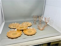 vintage peach color glassware