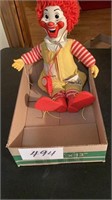 Vintage, 1978 Ronald McDonald doll with whistle,