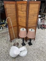 Room divider, lamps, miscellaneous, somewhere on
