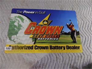 CROWN BATTERY SIGN, 15"X24"