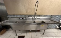 (3) STAINLESS STEEL SINK WITH GARBAGE DISPOSAL