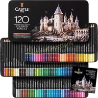 Castle 120 Coloring Pencils Set  Tin Box