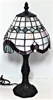 Metal Base Accent Light with Stained Glass