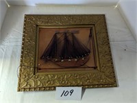 Framed String Art Ship Portrait
