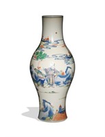 Chinese Wucai Vase, 19th C#