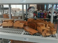 Whole shelf of Wood train set