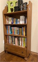 Tall Wood Bookshelves with Drawer