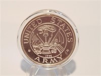 US ARMY 1OZ SILVER .999 ROUND COIN
