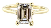 14kt Gold 2.20 ct Emerald Cut Lab Diamond Ring