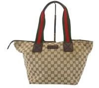 Gucci Monogram Sherry Line Canvas Handbag