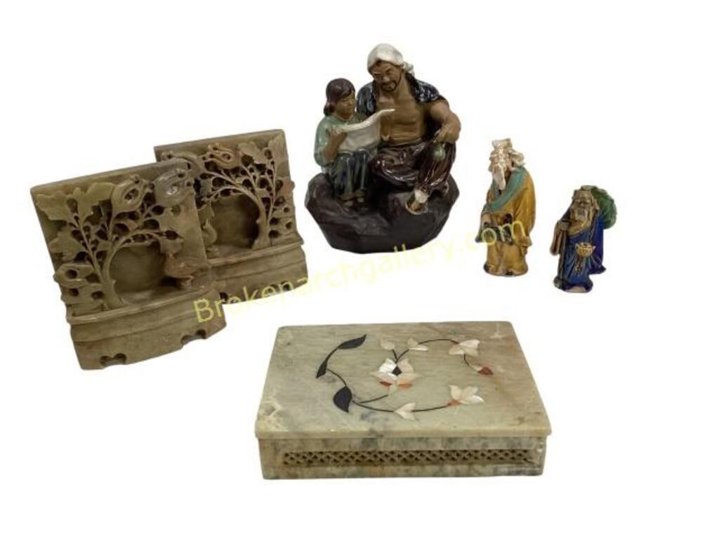 Asian Mud Men, Book Ends, Trinket Box