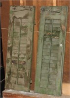 (9) antique louvered shutters 13" x 39"