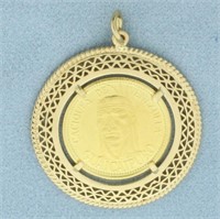 Caciques de Venezuela Guaicaipuro Gold Coin Pendan