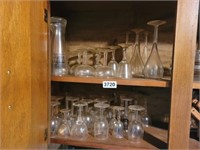 CABINET FULL OF VINTAGE GLASSWARE