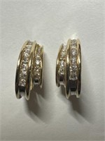 14k. Gold & diamond Earrings 4.72 Grams