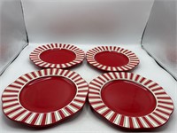 Pier 1 red white green plates