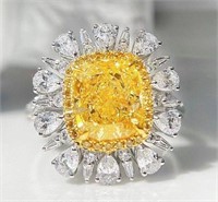 3ct yellow diamond 18k gold diamond ring