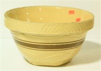 10” Yellow ware brown banded batter bowl