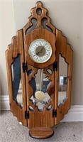Made on Earth, Inc. Tall Wood Wall Clock w/ Mirror