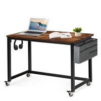 AHB 47" Rolling Computer Desk with 4 Smooth Wheels