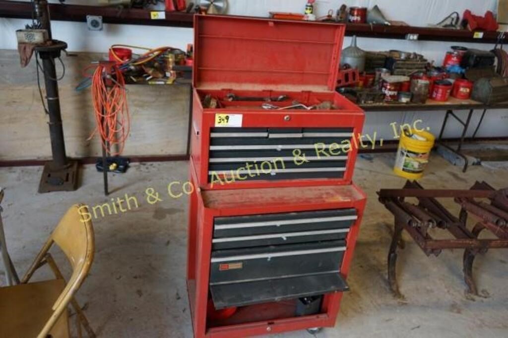 CRAFTSMAN 9 DRAWER DOLLY TOOL BOX & CONTENTS