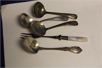 Loto f 5 Silverplated Spoons, Forks etc