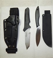(2) Fixed Blade Knives & Sheath Aviator, Canadian