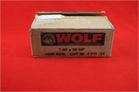 1000 rds Wolf 7.62X39 Ammo