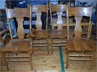 Set of 4 Pressed Back Chairs