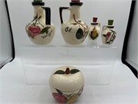 USA pottery condiment set