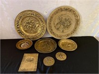 8 Brass Decorative Plates