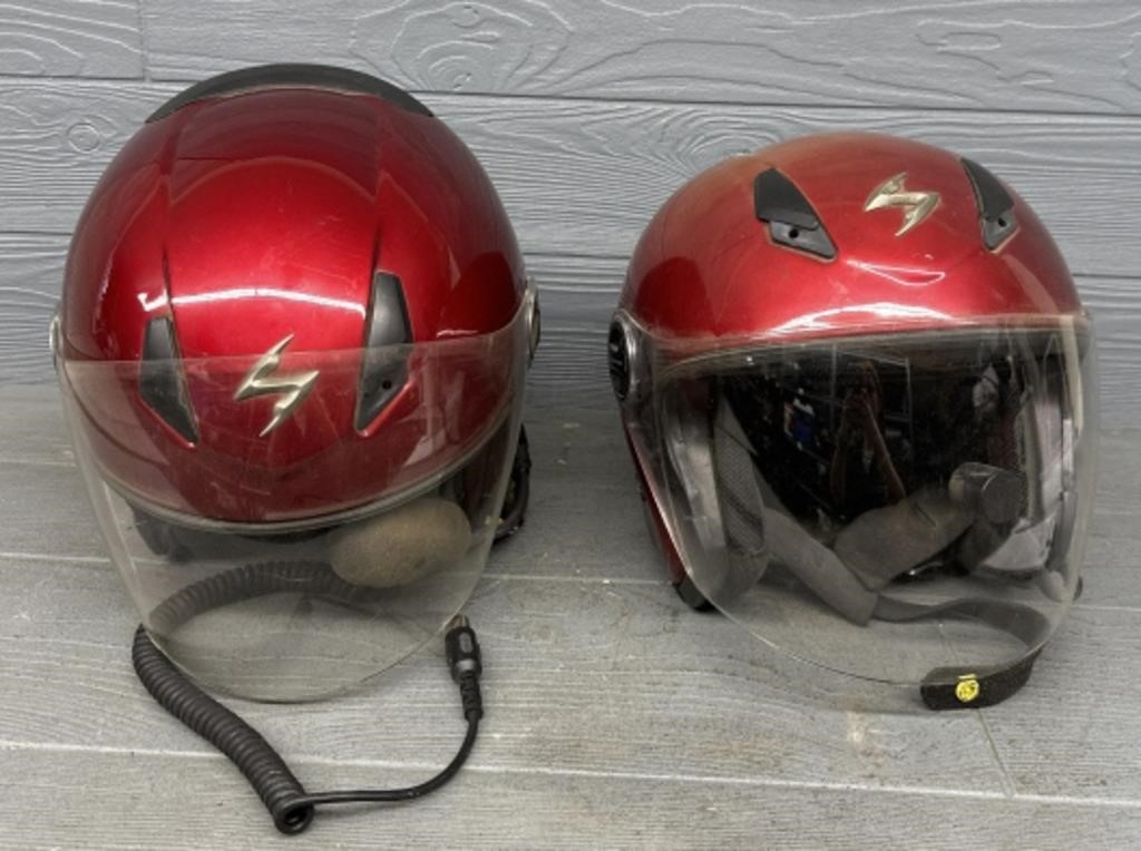 (2) Motorcycle Helmets w/ Extra Parts