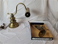 Brass Desk Lamp and Scale