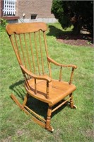 Canadiana Hand Carved Spindle Back Rocking Chair
