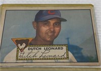 Topps 1952 dutch leonard baseball card