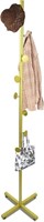 Gold Coat Rack Stand With 8 Hooks Metal Coat