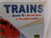 Lionel Train Santa Fe Metal Sign