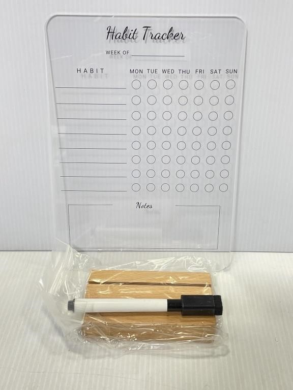 Acrylic weekly self habit checker with dry erase