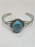 Silver and turquoise Southwest style bracelet.