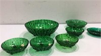Vintage Green Candlewick Bowls Y8B